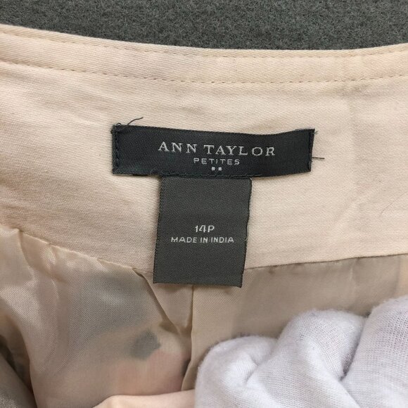 Ann Taylor Floral Skirt 14P A-Line Pleated Coral Beige Cotton Lightweight - Picture 6 of 10